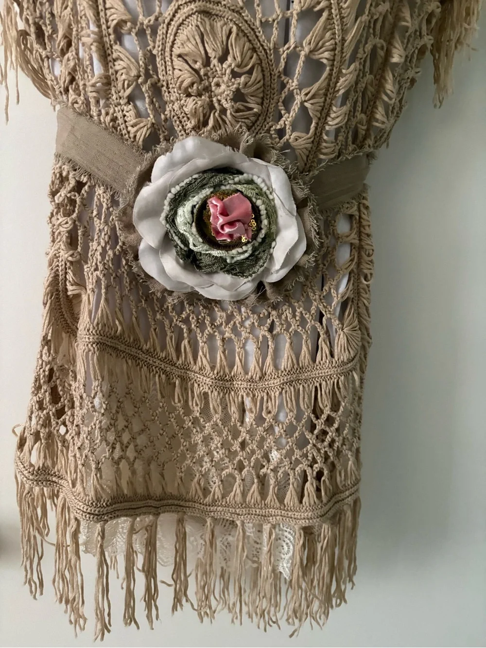 Shabby Chic Upcycled Jabot Choker Necklace